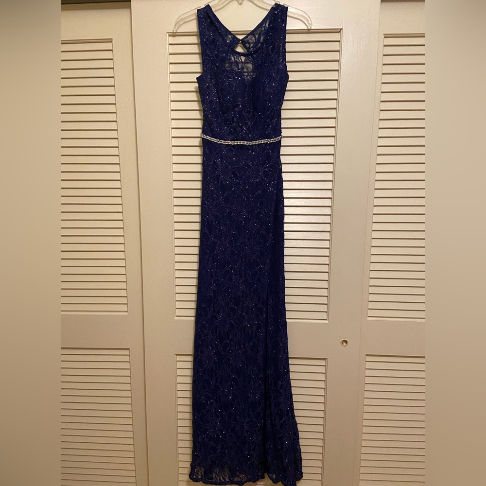 Navy Blue Jodi Kristopher Formal Dress